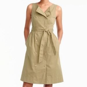 J. Crew Garment-Dyed Khaki Trench Dress